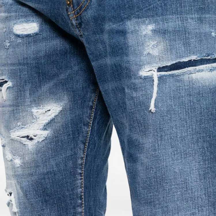 Details for DSQUARED2 FW23 蓝色复古做旧中腰直筒牛仔裤 S74LB1436S30309-470