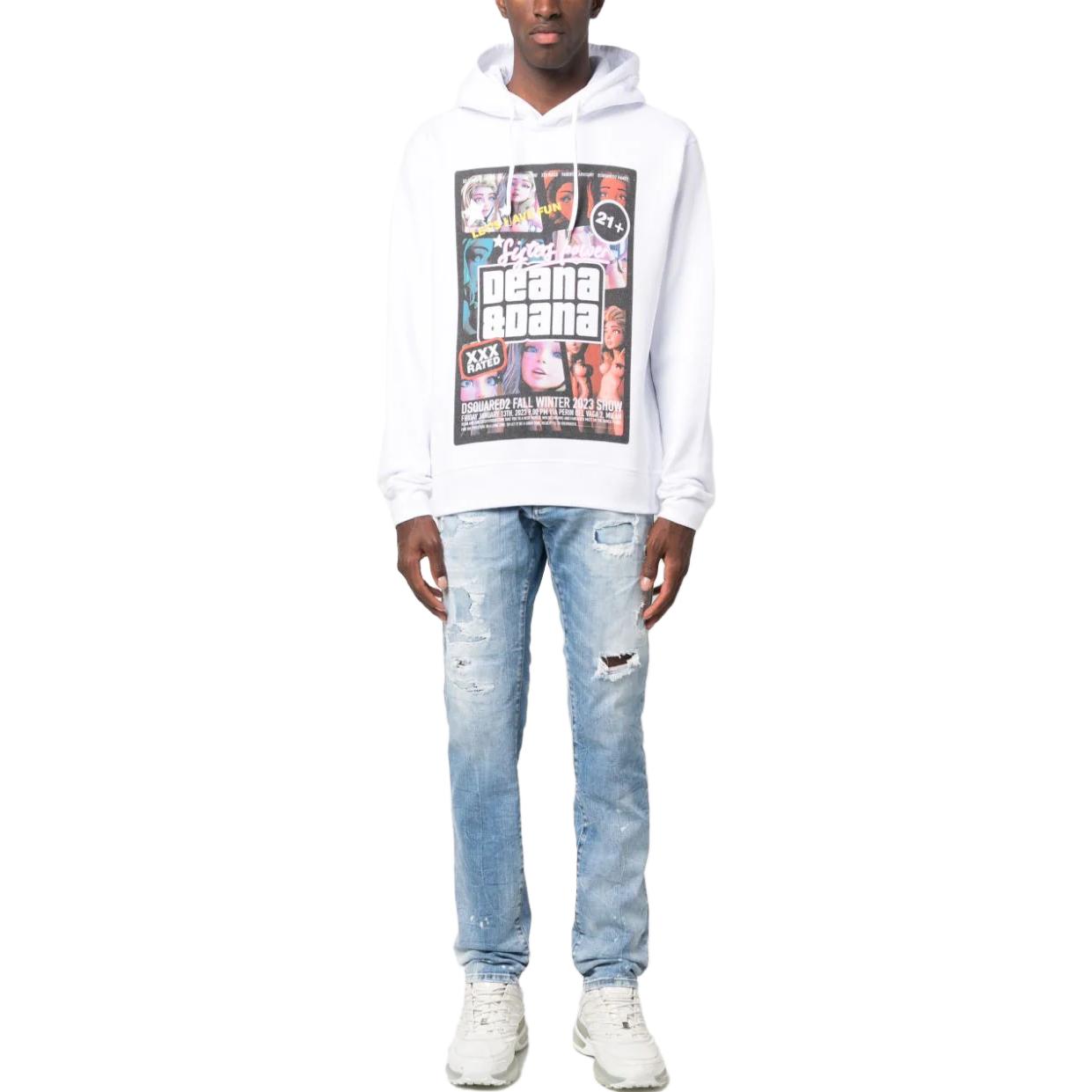 DSQUARED2 FW23 Distressed Slim Fit Straight Jeans Navy Blue S71LB1254S30664-470 圖 4