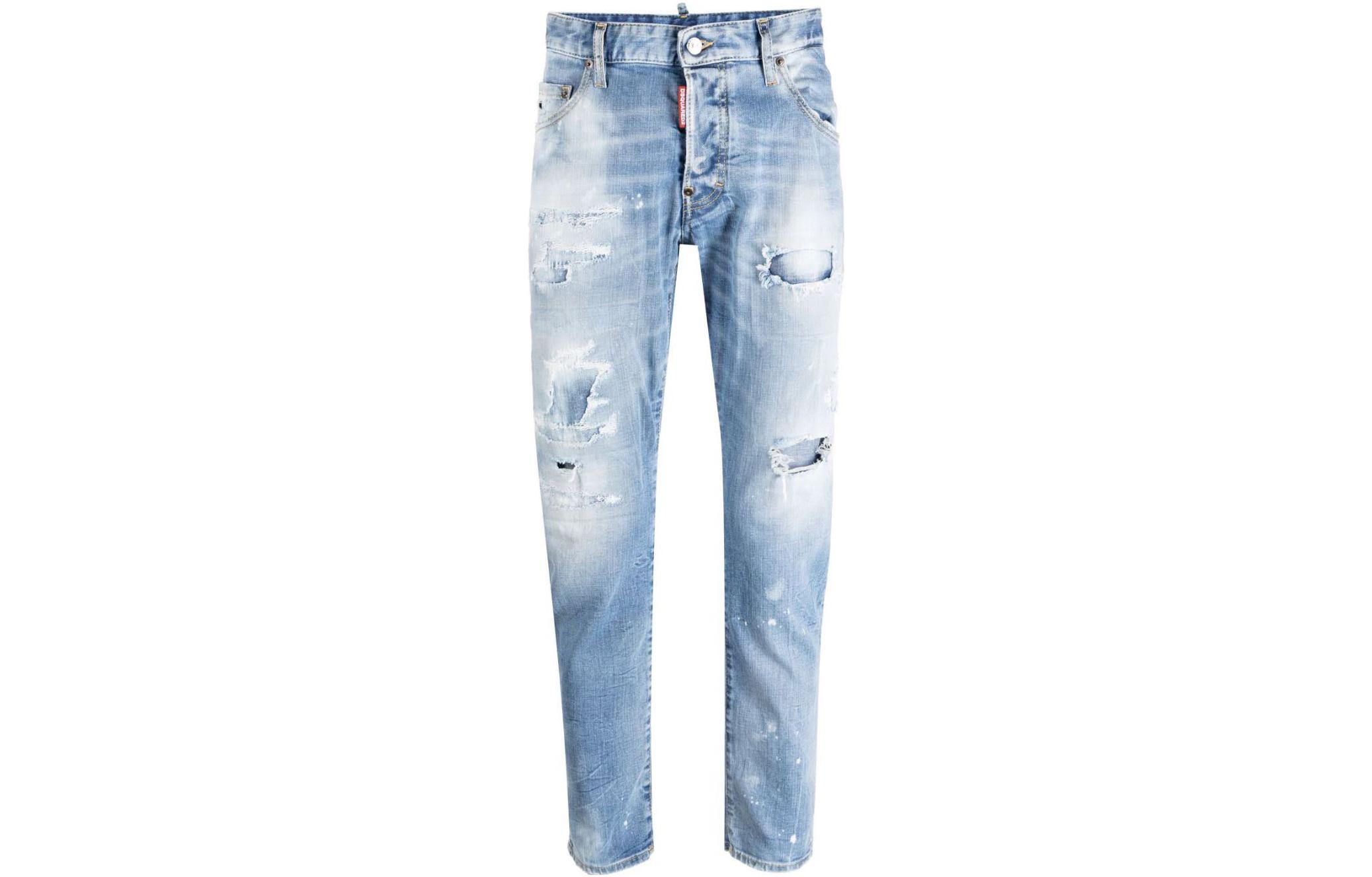 DSQUARED2 FW23 Distressed Tapered Fit Jeans  Blue Denim S71LB1253S30664-470 圖 2