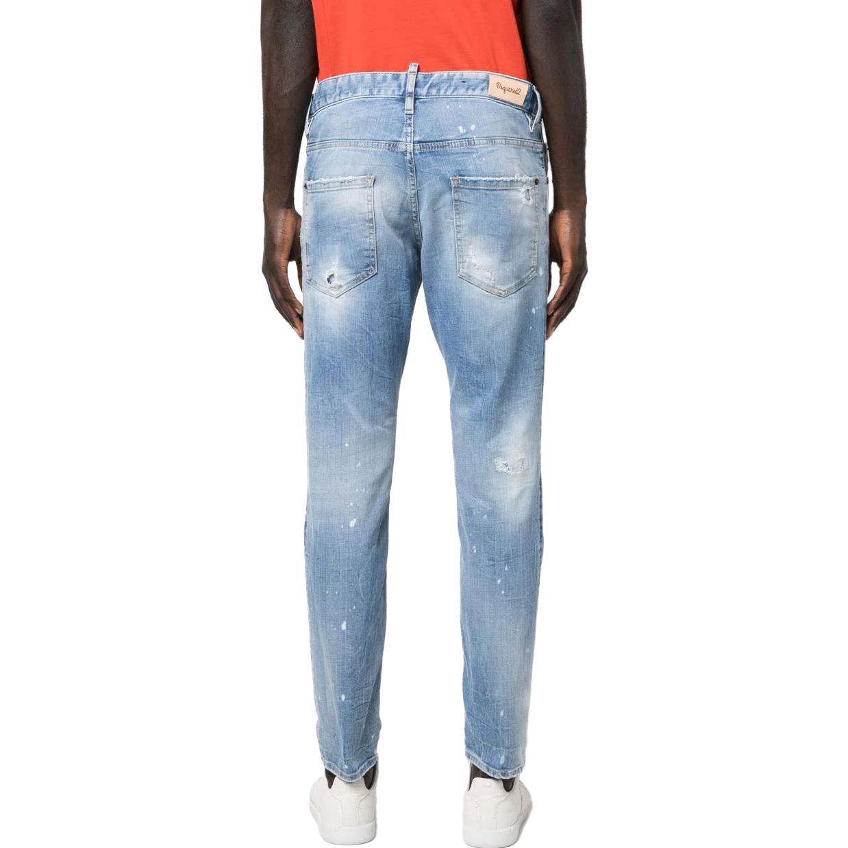 DSQUARED2 FW23 Distressed Tapered Fit Jeans  Blue Denim S71LB1253S30664-470 圖 4