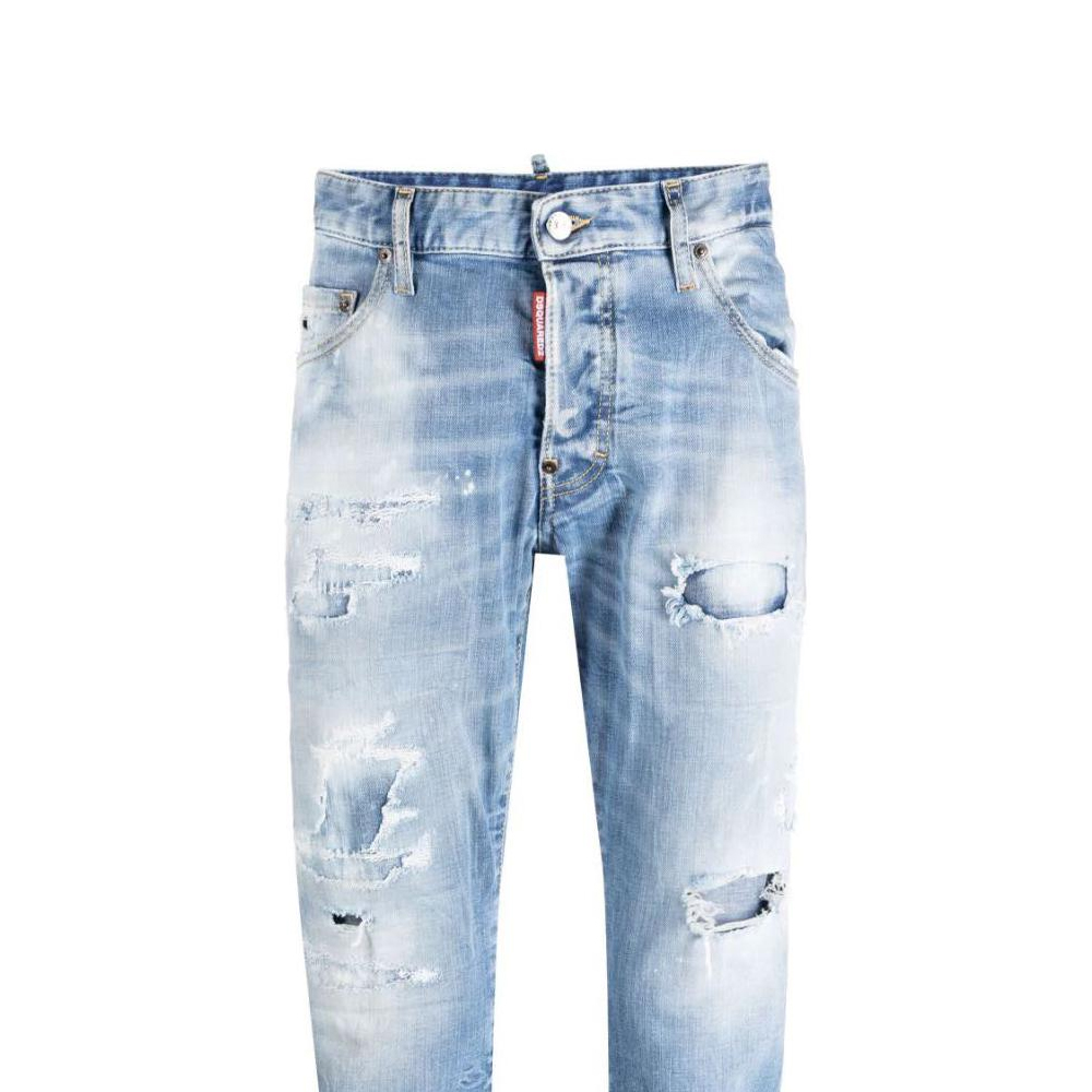 DSQUARED2 FW23 Distressed Tapered Fit Jeans  Blue Denim S71LB1253S30664-470 圖 6