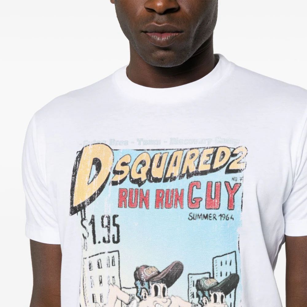 Details for DSQUARED2 男士白色字母印花短袖圆领T恤 FW23款。 S74GD1226S23009-100
