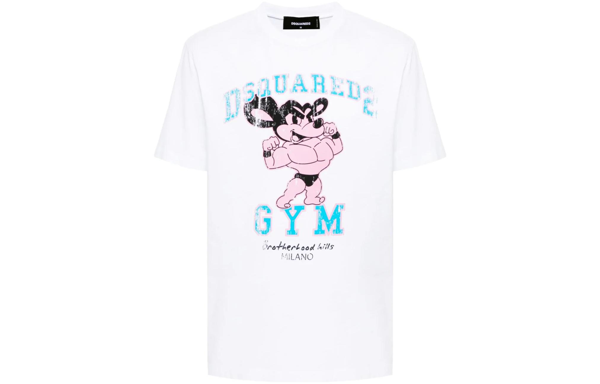 DSQUARED2 FW23 Logo Graphic Print Crewneck Short Sleeve T-Shirt White (). S74GD1232S23009-100