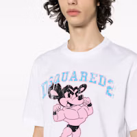 Details for DSQUARED2 FW23 Logo Graphic Print Crewneck Short Sleeve T-Shirt White (). S74GD1232S23009-100