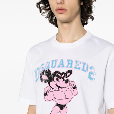 DSQUARED2 FW23 标志印花短袖圆领T恤 白色 (). S74GD1232S23009-100 Details for DSQUARED2 FW23 标志印花短袖圆领T恤 白色 (). S74GD1232S23009-100