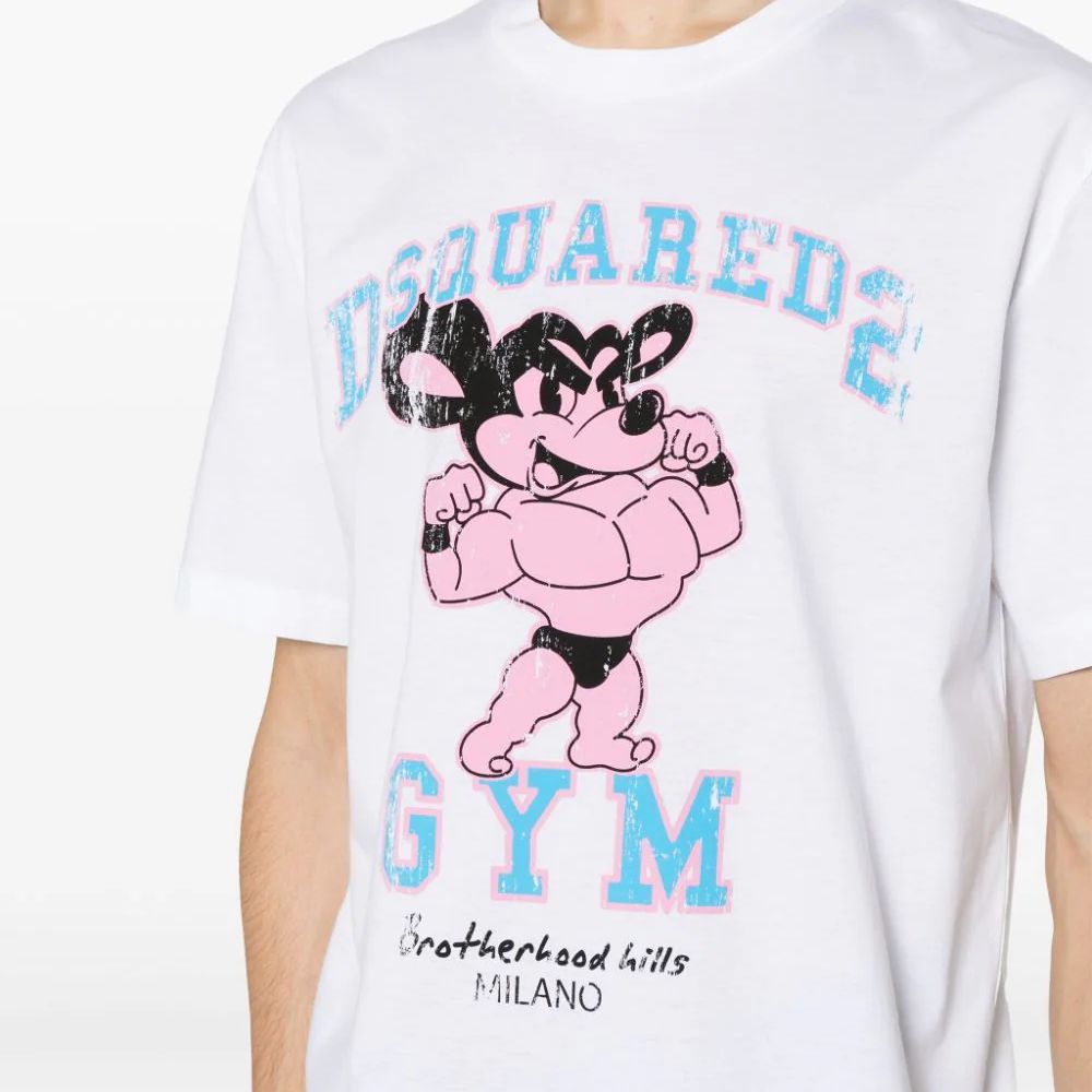 Sizing DSQUARED2 FW23 标志印花短袖圆领T恤 白色 (). S74GD1232S23009-100