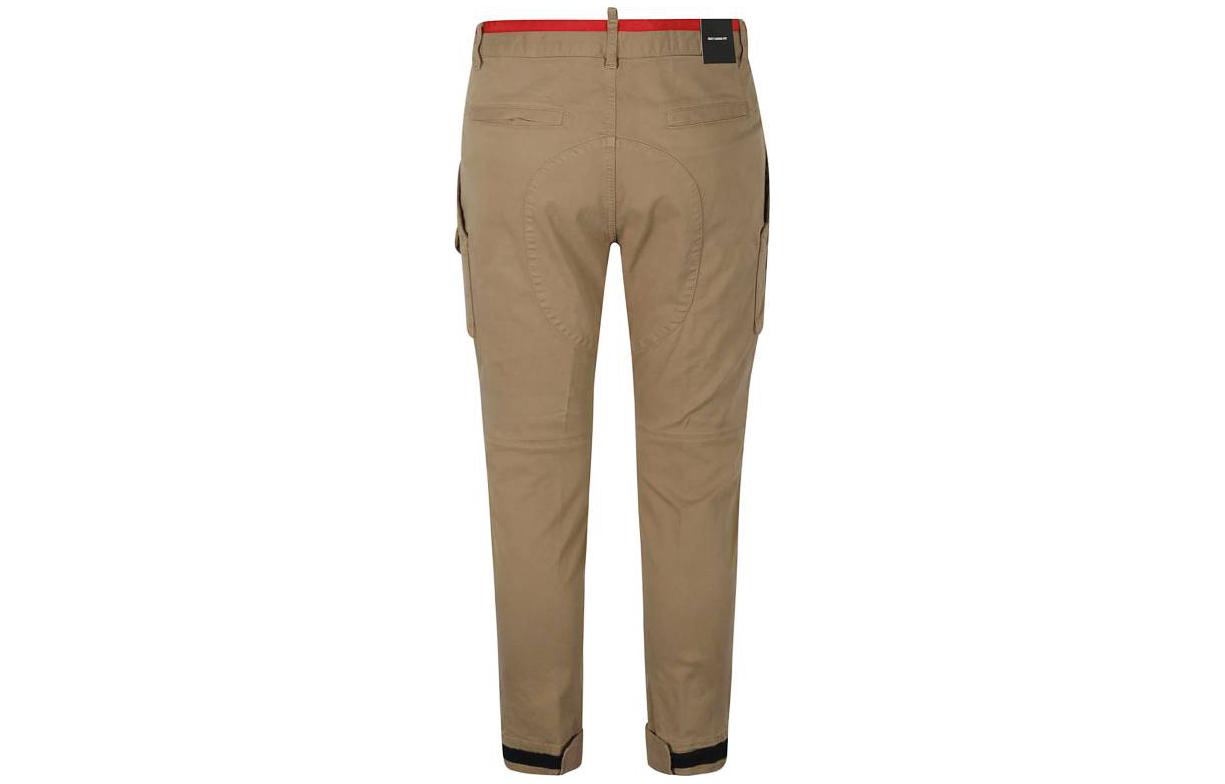 Lookbook DSQUARED2 FW23 男裝淡棕色標誌印花鈕扣錐形工裝褲 S71KB0571S52240-124