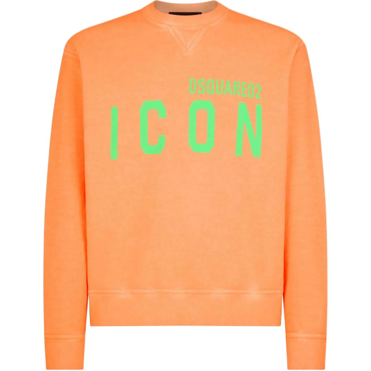 Dsquared2 FW23 Orange Logo Print Crewneck Long Sleeve Sweatshirt S79GU0119S25030-914