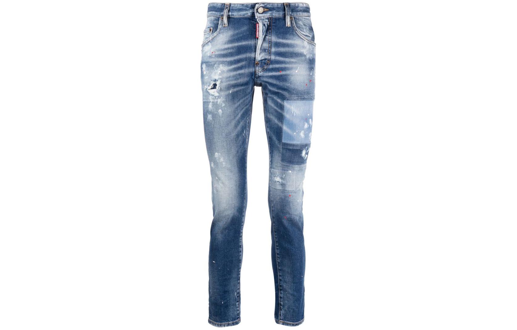 DSQUARED2 FW23 Paint-Splatter Slim-Fit Distressed Jeans Indigo Blue . S74LB1456S30663-470 圖 2