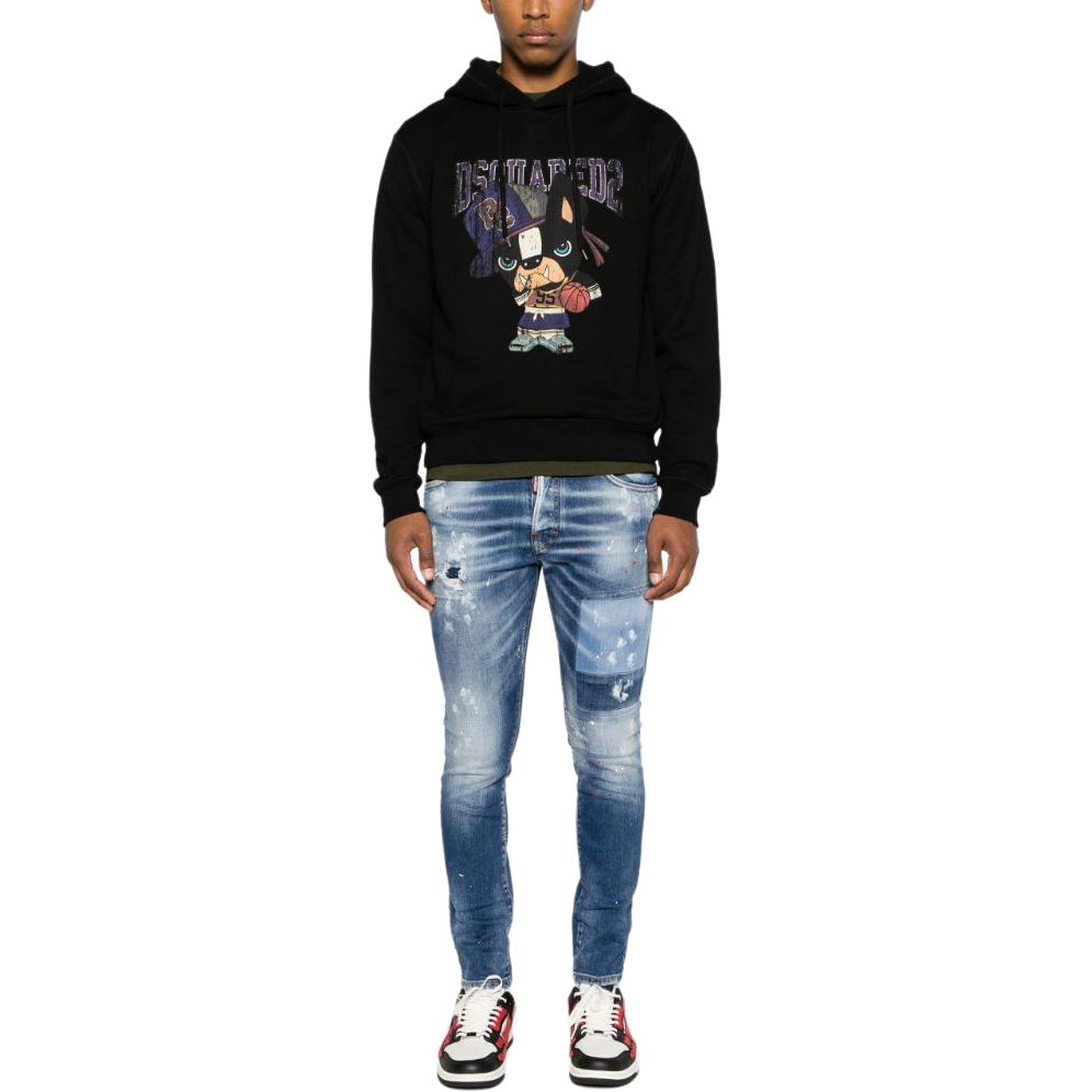 DSQUARED2 FW23 Paint-Splatter Slim-Fit Distressed Jeans Indigo Blue . S74LB1456S30663-470 圖 3