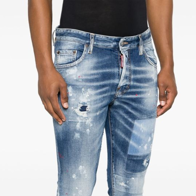 DSQUARED2 FW23 Paint-Splatter Slim-Fit Distressed Jeans Indigo Blue . S74LB1456S30663-470 圖 7