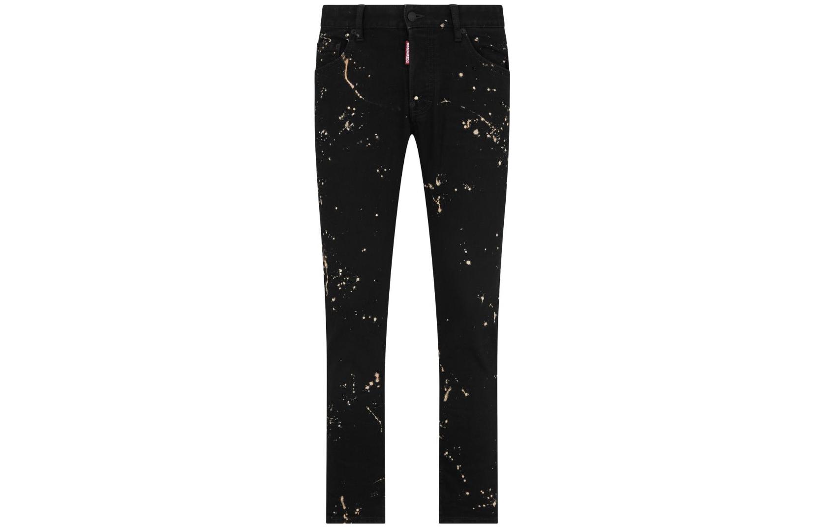 DSQUARED2 FW23 Paint-Splatter Slim Straight Jeans Men Black S79LA0071S30564-900 圖 2