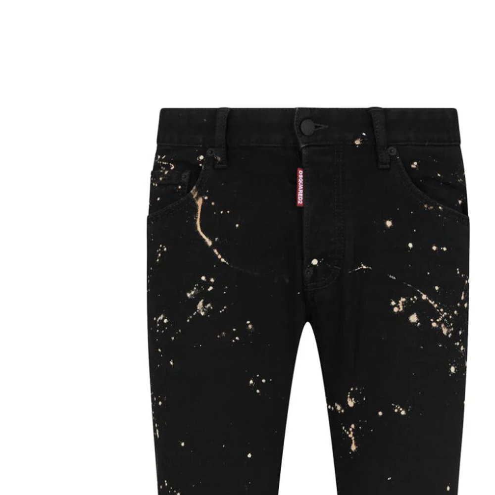 DSQUARED2 FW23 Paint-Splatter Slim Straight Jeans Men Black S79LA0071S30564-900 圖 4
