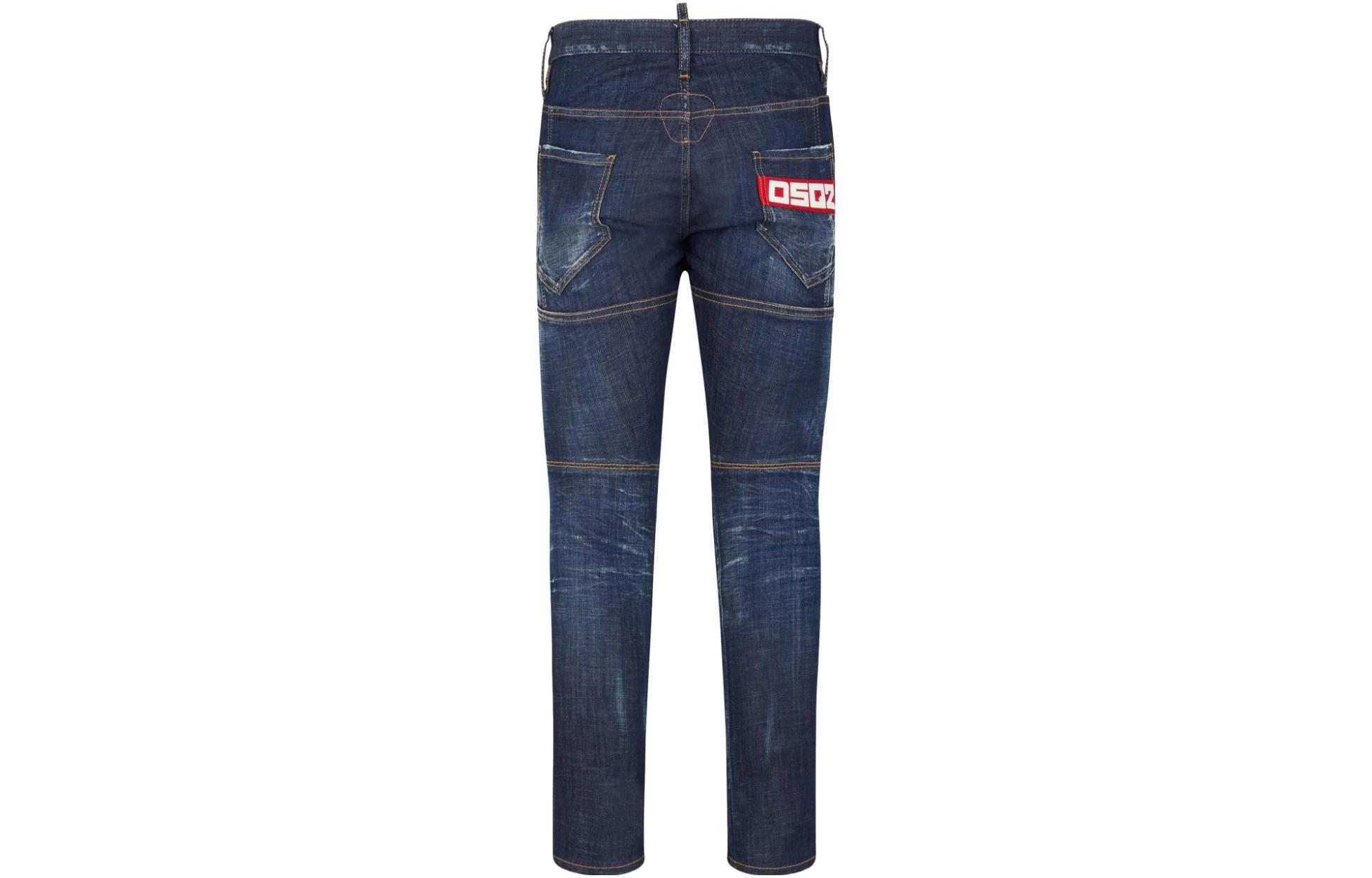 DSQUARED2 FW23 Straight Fit Mid-Rise Logo Patch Jeans Men’s Blue S74LB1487S30342-470 圖 3