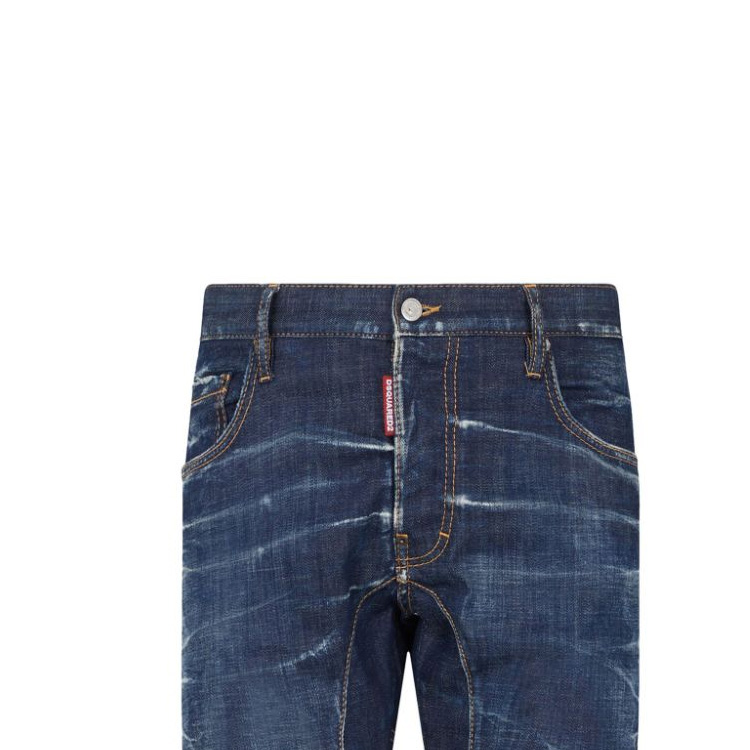 DSQUARED2 FW23 Straight Fit Mid-Rise Logo Patch Jeans Men’s Blue S74LB1487S30342-470 圖 4