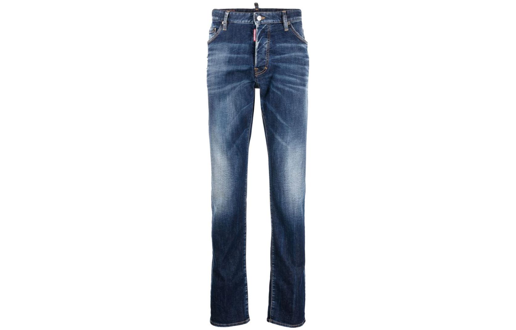 DSQUARED2 FW23 Washed Slim Fit Straight-Leg Denim Jeans Men Dark Blue S74LB1461S30789-470 圖 2