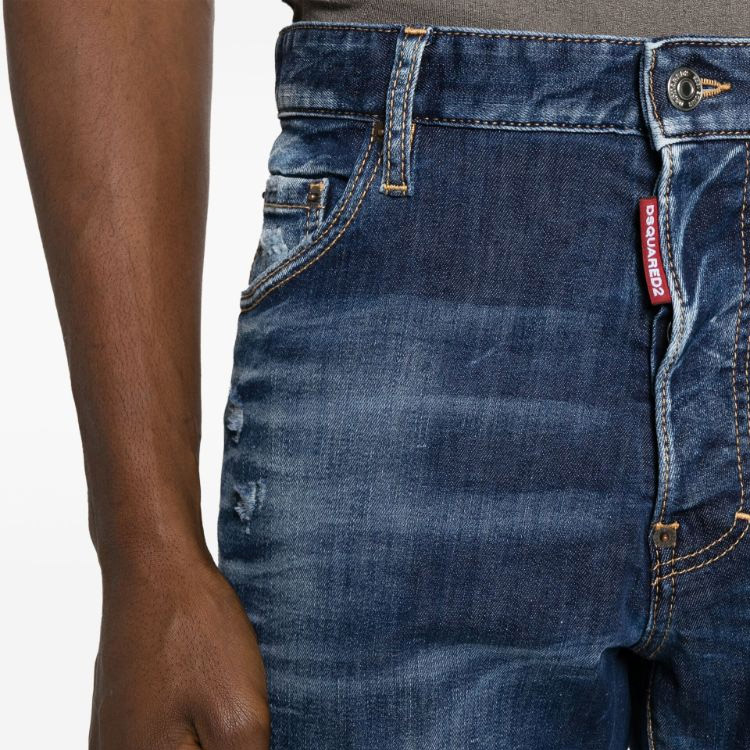 DSQUARED2 FW23 Washed Slim Fit Straight-Leg Denim Jeans Men Dark Blue S74LB1461S30789-470 圖 6