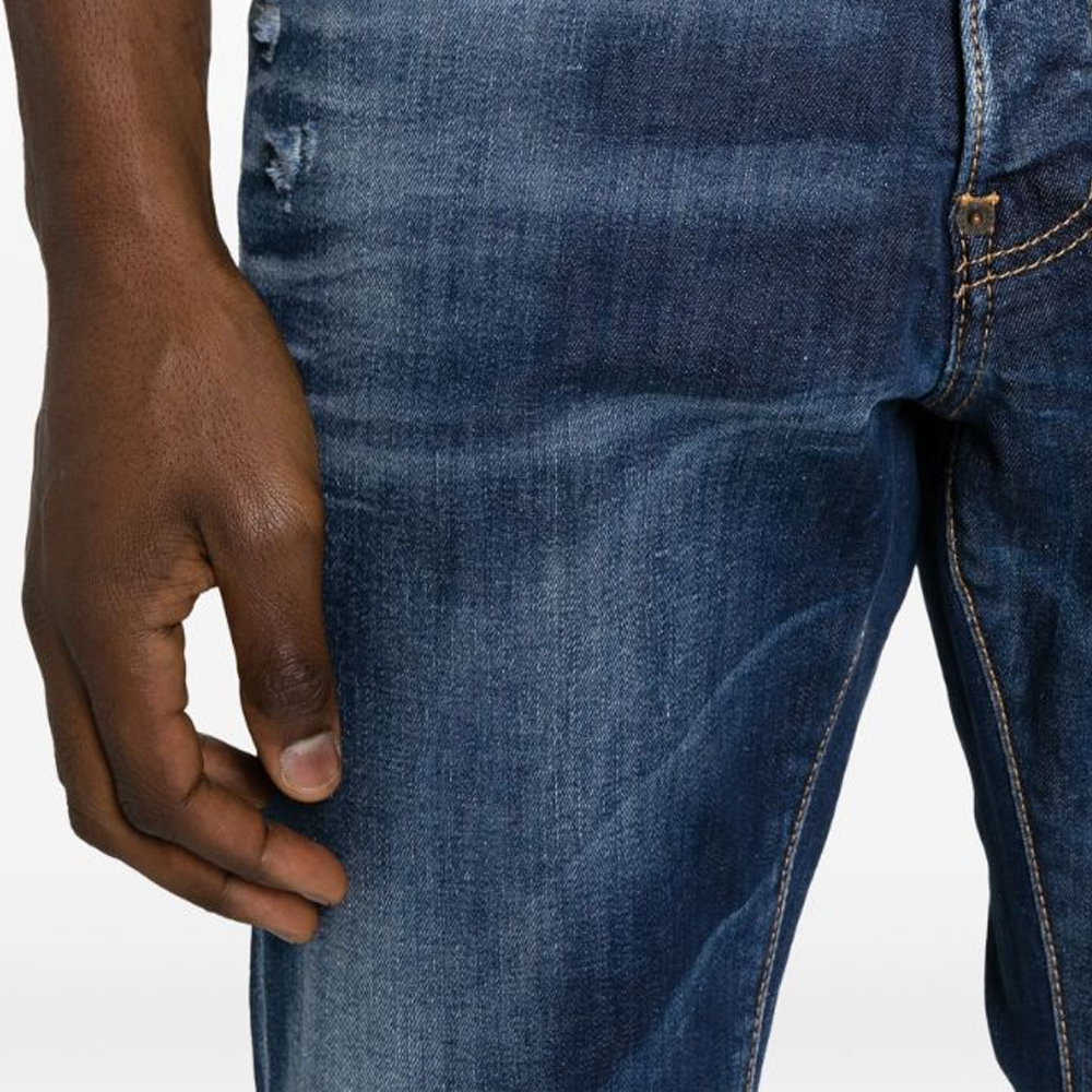 DSQUARED2 FW23 Washed Slim Fit Straight-Leg Denim Jeans Men Dark Blue S74LB1461S30789-470 圖 7