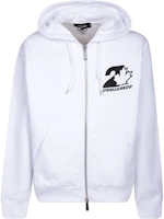 Dsquared2 FW23 White Letter Print Zip Hoodie S74HG0148S25516-100 Dsquared2 FW23 White Letter Print Zip Hoodie S74HG0148S25516-100