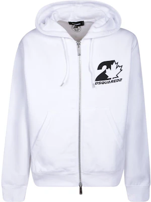Dsquared2 FW23 白色字母印花拉链连帽衫 S74HG0148S25516-100 Buy Dsquared2 FW23 白色字母印花拉链连帽衫 S74HG0148S25516-100