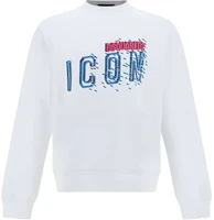Dsquared2 FW23 White Ribbed Logo Print Crewneck Sweatshirt. S79GU0109S25516100 Dsquared2 FW23 White Ribbed Logo Print Crewneck Sweatshirt. S79GU0109S25516100