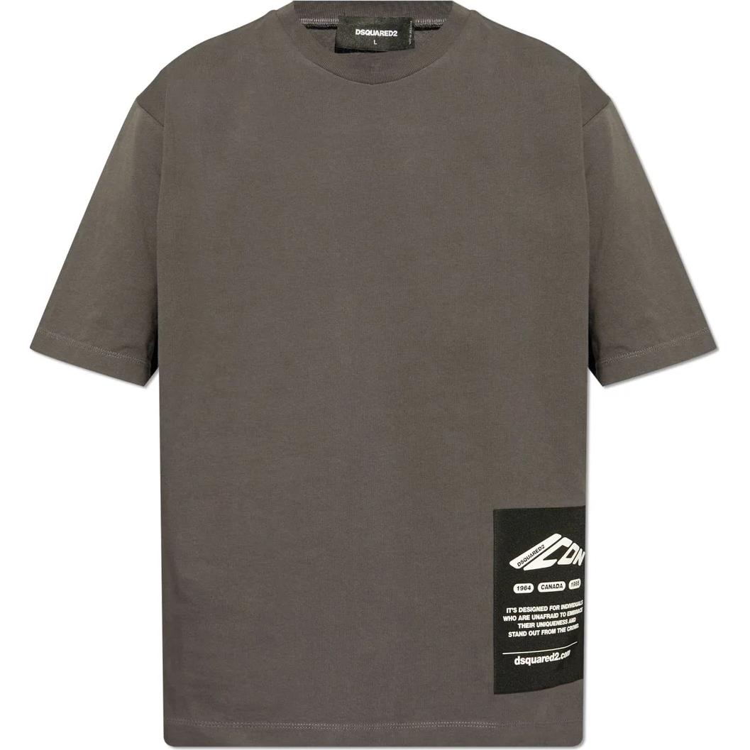DSQUARED2 FW24 Crewneck Loose Fit Short Sleeve T-Shirt Men’s Dark Grey S79GC0101D20033-854
