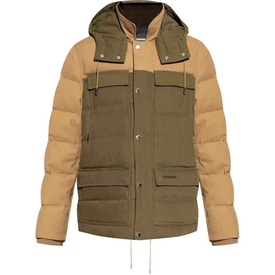 Order DSQUARED2 FW24可拆式帽刺繡Logo羽絨外套綠色男款 S74AM1503D35141-726