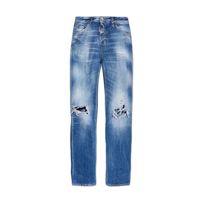DSQUARED2 FW24 Gradient Distressed Zipper Jeans Men’s Blue S30309S74LB1532-470
