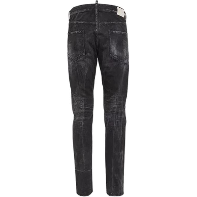 DSQUARED2 FW24 Slim Distressed Long Black Jeans with Zipper and Button Closure. S74LB1562D30009-24A 圖 3
