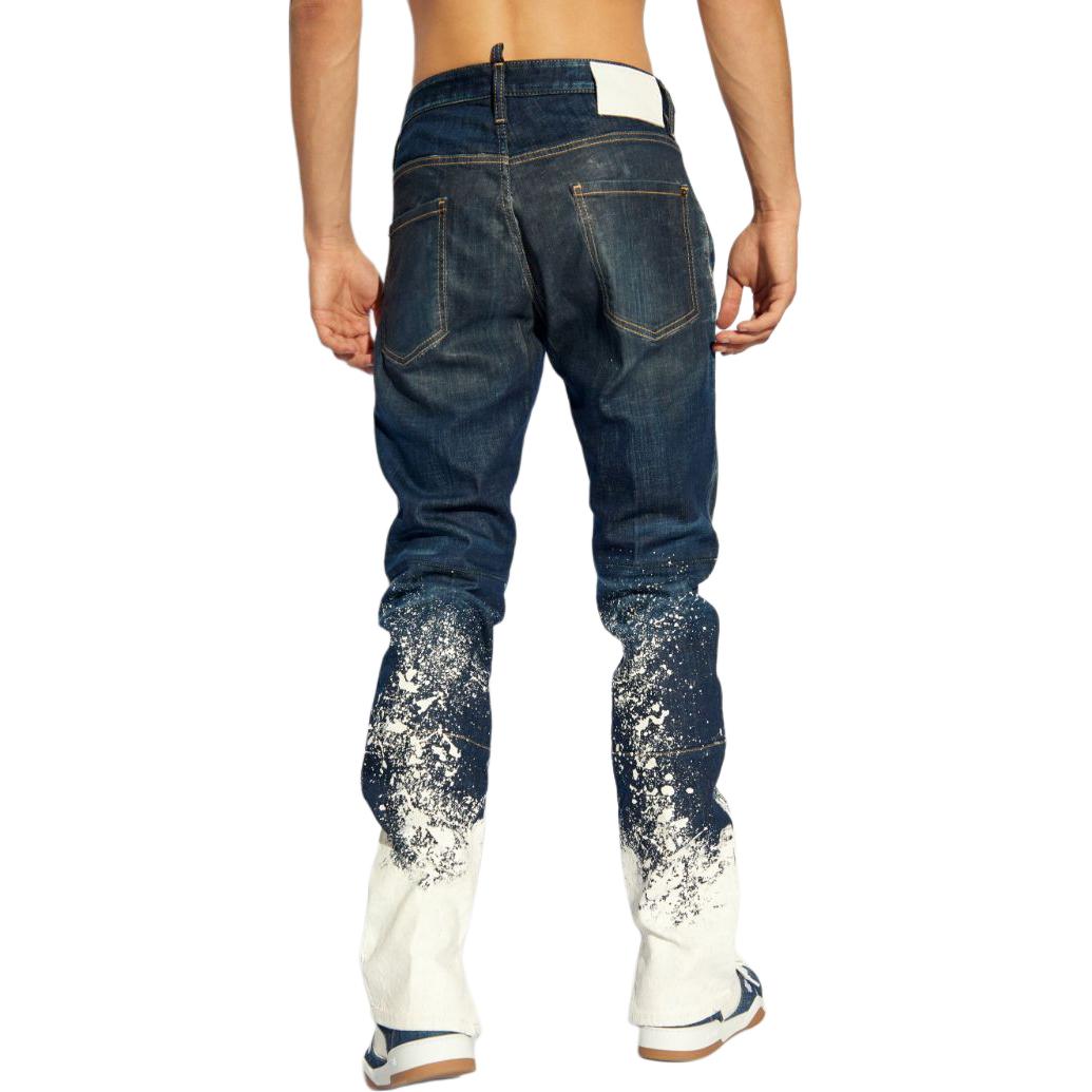 DSQUARED2 FW24 Splatter Mid-Rise Straight Jeans Men Blue S71LB1532S30342 圖 4