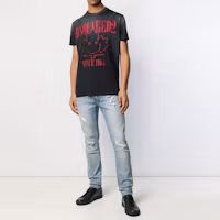 Lookbook DSQUARED2 渐变标志印花圆领T恤 黑色 S71GD0830S21600-900