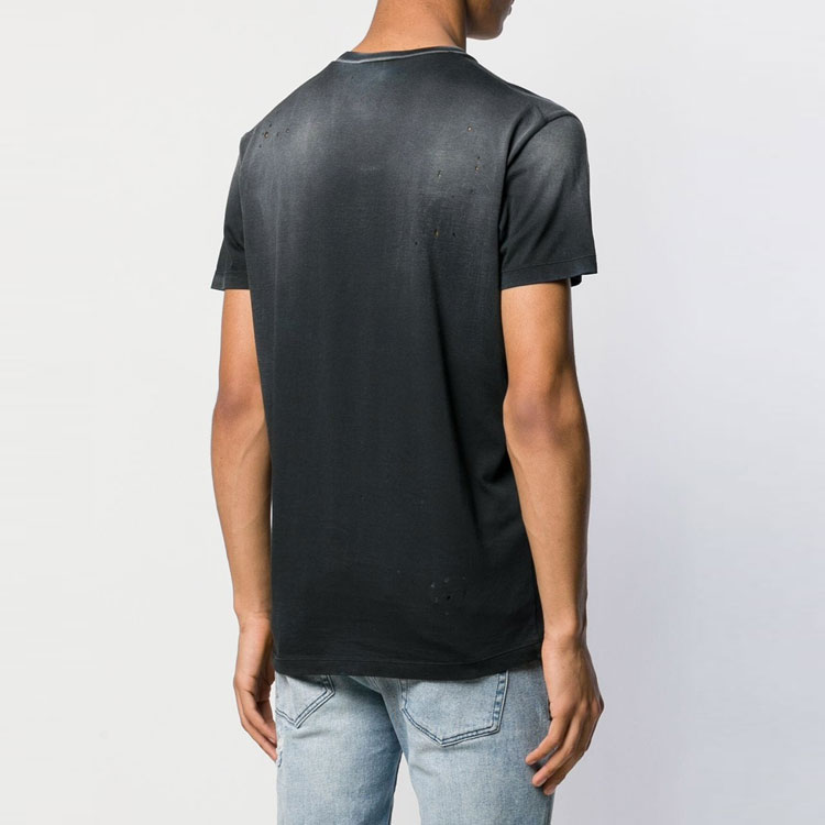 Shop DSQUARED2 渐变标志印花圆领T恤 黑色 S71GD0830S21600-900