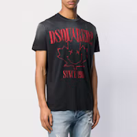Purchase DSQUARED2 渐变标志印花圆领T恤 黑色 S71GD0830S21600-900