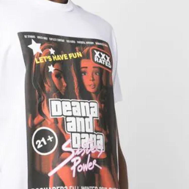 Sizing DSQUARED2 印花短袖圆领T恤 男款 白色 S71GD1337S23009-100