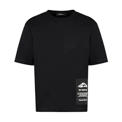 DSQUARED2 Graphic Print Loose Fit Crew Neck Short Sleeve T-Shirt Black Men. S79GC0101D20033-900