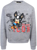 Dsquared2 Grey Cartoon Letter Print Pullover Crewneck Sweatshirt Men S79GU0067S25477-860 Dsquared2 Grey Cartoon Letter Print Pullover Crewneck Sweatshirt Men S79GU0067S25477-860
