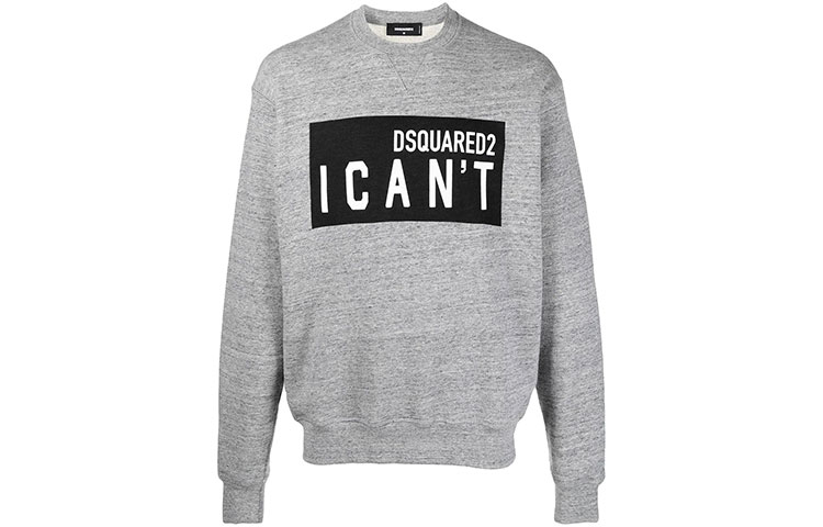 Dsquared2 Grey Solid Color Sweatshirt with Letter Print S74GU0529S254638-60M