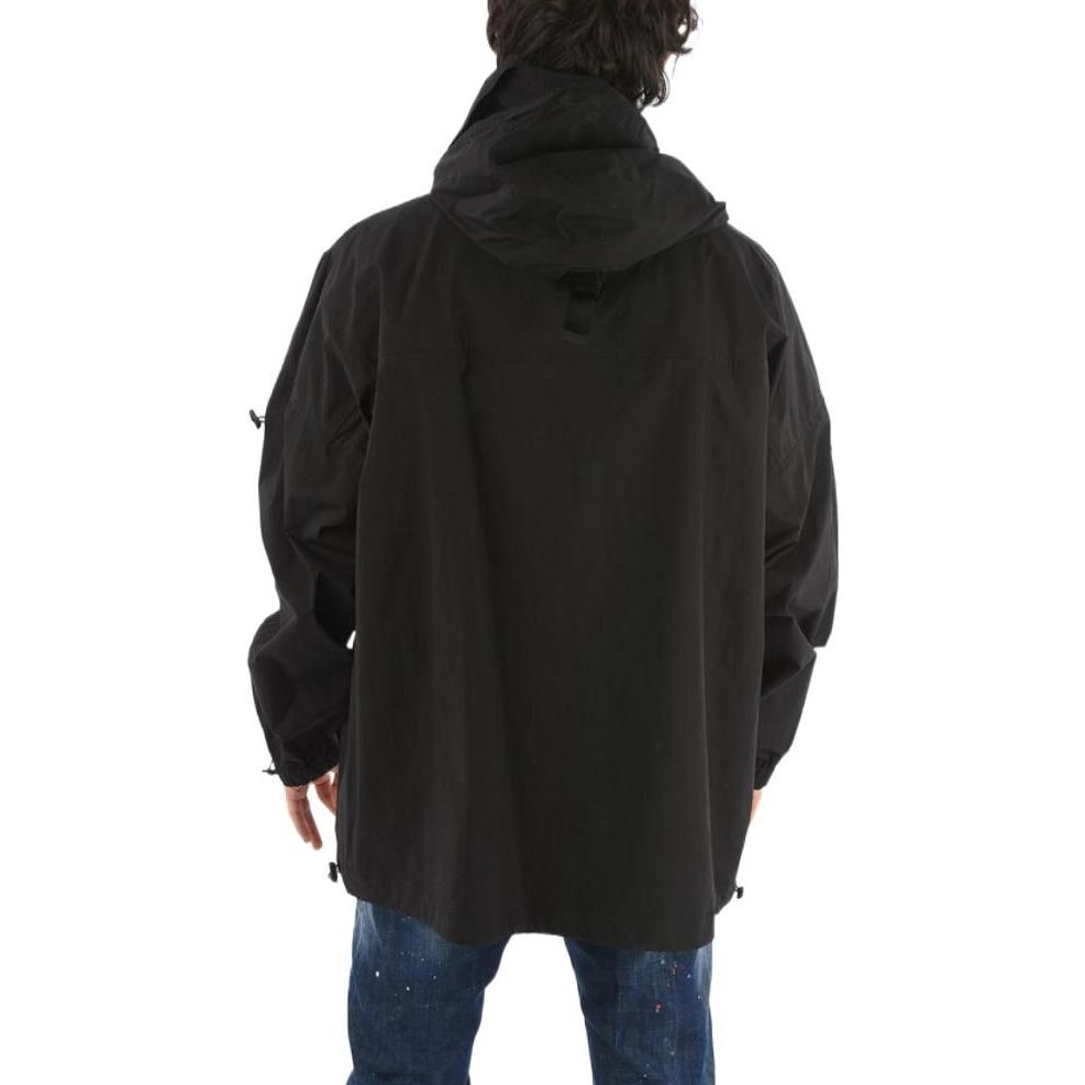 Purchase DSQUARED2 ハーフジップ フーディジャケット ロゴプリント ブラック S74AM1140S53578-900