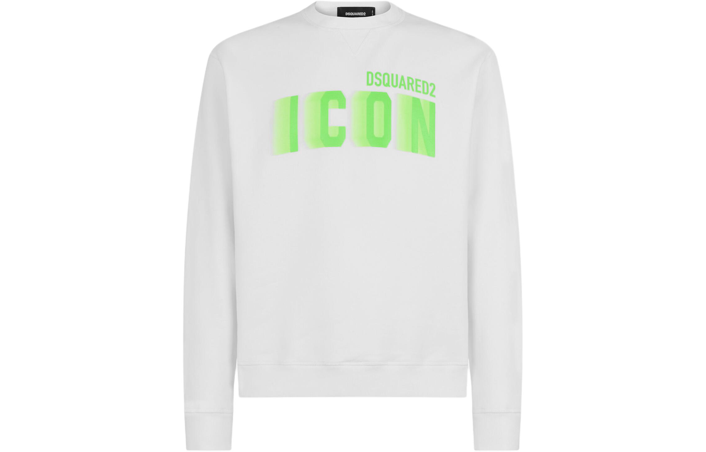Dsquared2 Icon Blur Cool Fit Crewneck Sweatshirt White Mens Long Sleeve. S79GU0111S25516-968