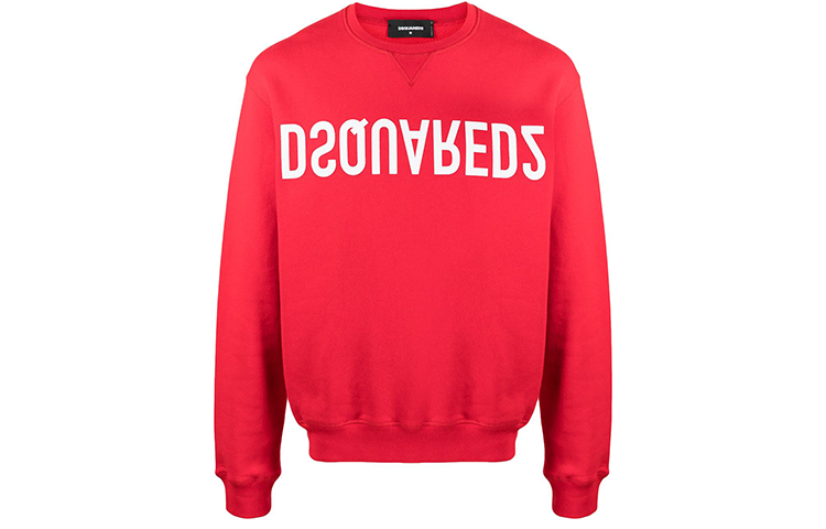 Dsquared2 Letter Print Crewneck Pullover Sweatshirt Red - . S74GU0506S25042-312