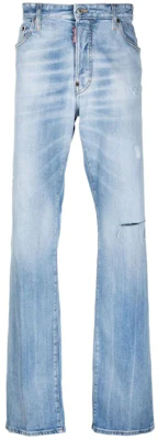 DSQUARED2 Light Blue Distressed Low-Rise Straight Jeans for Men. S74LB1353S30663-470 Order DSQUARED2 Light Blue Distressed Low-Rise Straight Jeans for Men. S74LB1353S30663-470