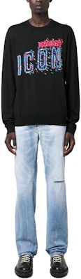 DSQUARED2 Light Blue Distressed Low-Rise Straight Jeans for Men. S74LB1353S30663-470 Lookbook DSQUARED2 Light Blue Distressed Low-Rise Straight Jeans for Men. S74LB1353S30663-470