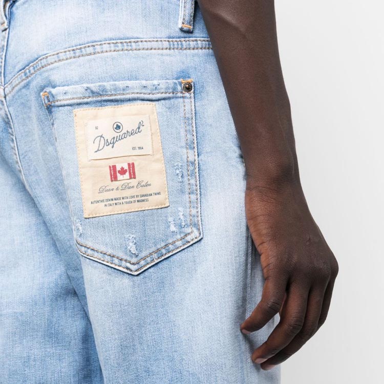 DSQUARED2 Light Blue Distressed Low-Rise Straight Jeans for Men. S74LB1353S30663-470 圖 6