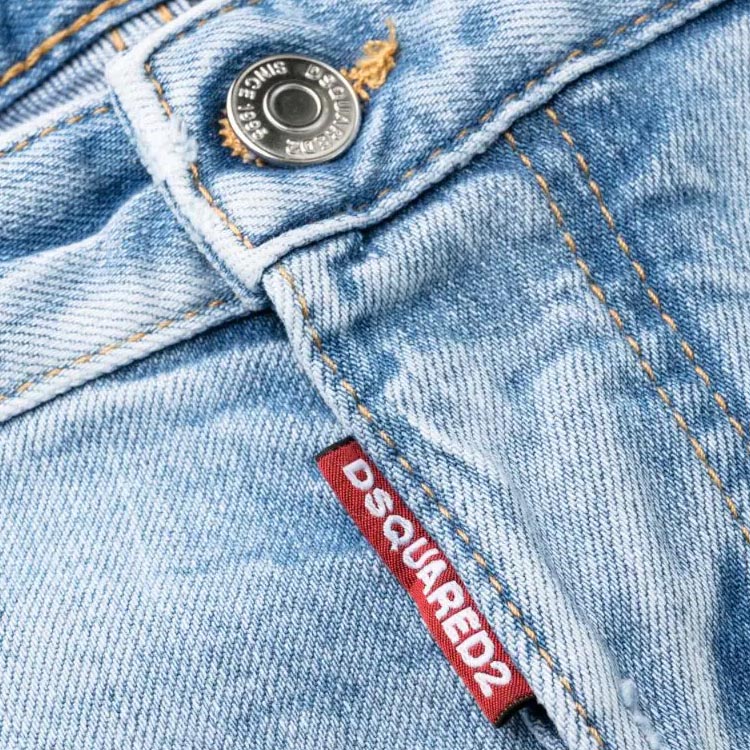 DSQUARED2 Light Blue Distressed Low-Rise Straight Jeans for Men. S74LB1353S30663-470 圖 7