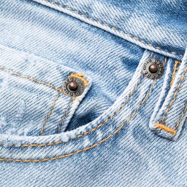 DSQUARED2 Light Blue Distressed Low-Rise Straight Jeans for Men. S74LB1353S30663-470 圖 8