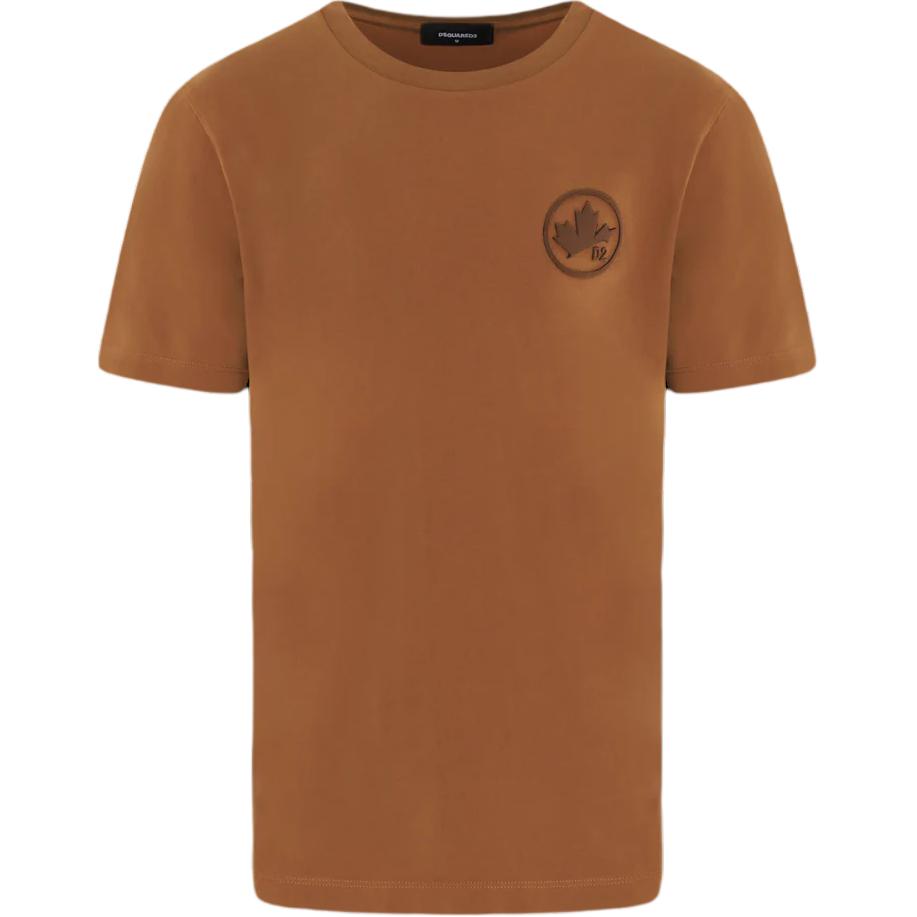 DSQUARED2 Logo Crew Neck Short Sleeve T-Shirt Brown . S74GD1350S24662-133