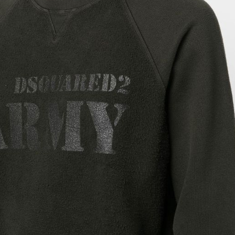 Details for DSQUARED2 Logo Crewneck Pullover Sweater Santai Pria Warna Hitam S71GU0544S25556-697