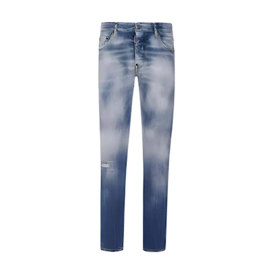 DSQUARED2 Logo Distressed Slim Fit Washed Blue Jeans for Men. S71LB0901S30342-470