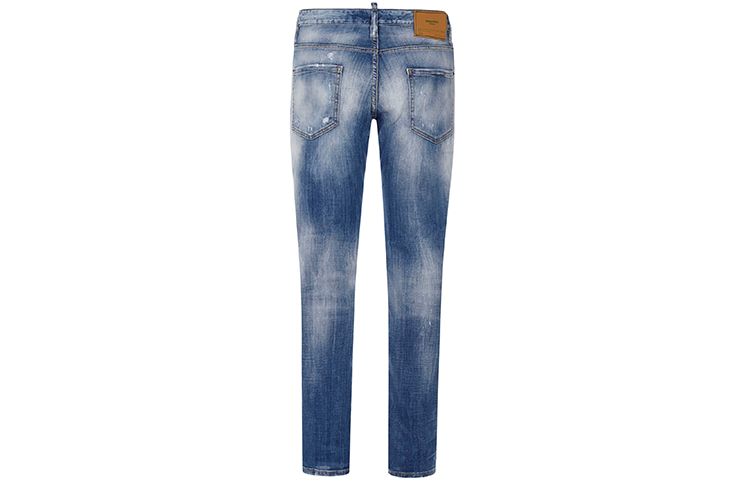 DSQUARED2 Logo Distressed Slim Fit Washed Blue Jeans for Men. S71LB0901S30342-470 圖 3