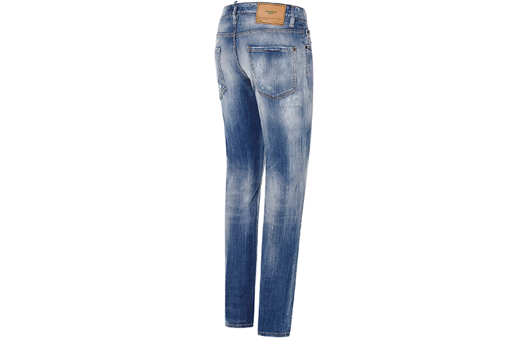 DSQUARED2 Logo Distressed Slim Fit Washed Blue Jeans for Men. S71LB0901S30342-470 圖 4